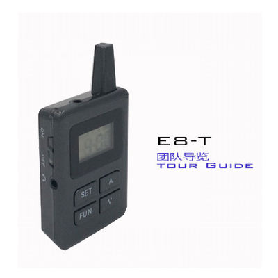 E8 oído - guía colgante del audio del viaje del negro del sistema del guía turístico de Bluetooth